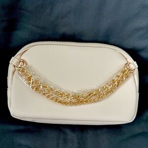 Elegant Cream Chain Belt Bag